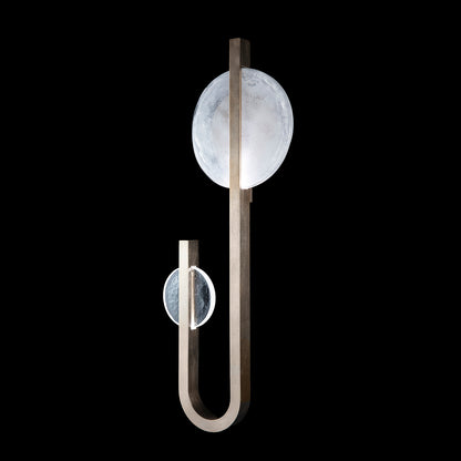 Moonphase Linear White Clear Glass Wall Sconce