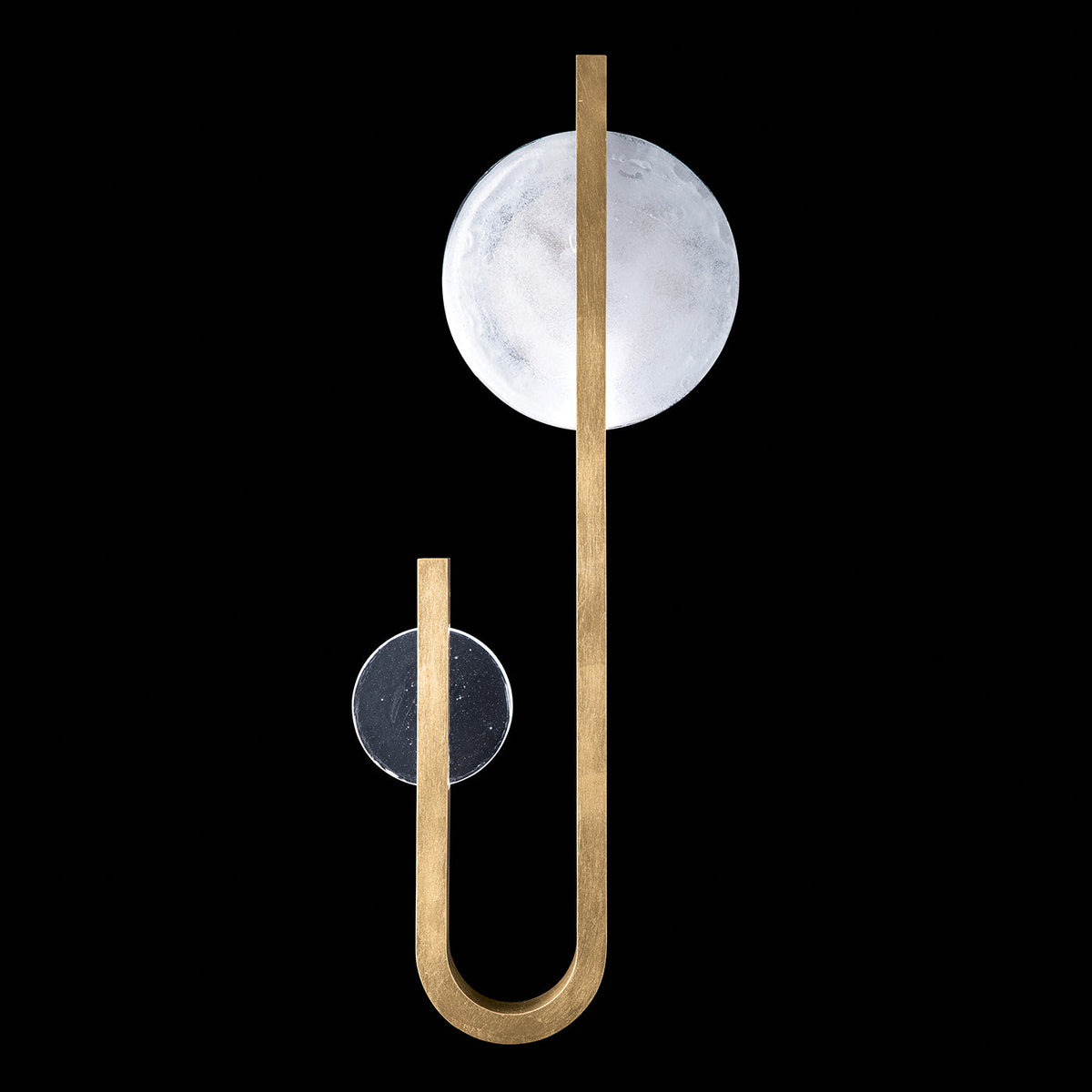 Moonphase Linear White Clear Glass Wall Sconce
