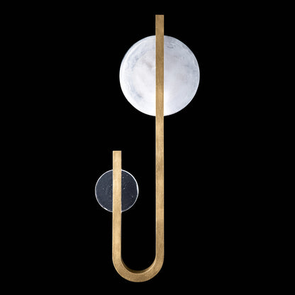 Moonphase Linear White Clear Glass Wall Sconce