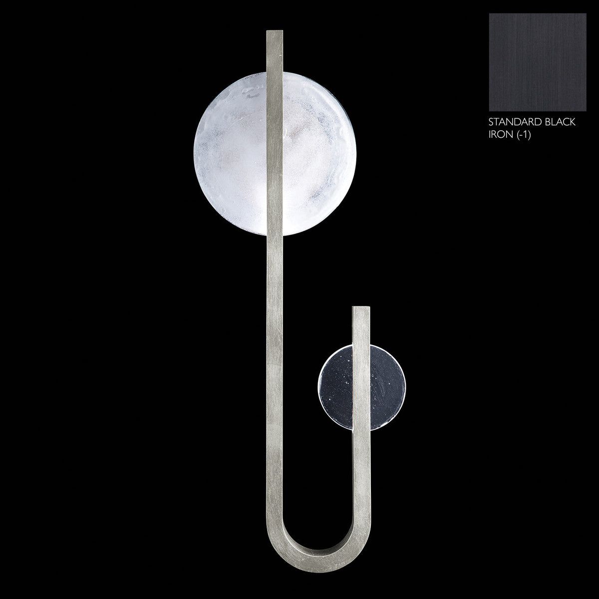 Moonphase Linear White Clear Glass Wall Sconce