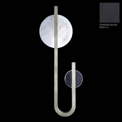 Moonphase Linear White Clear Glass Wall Sconce
