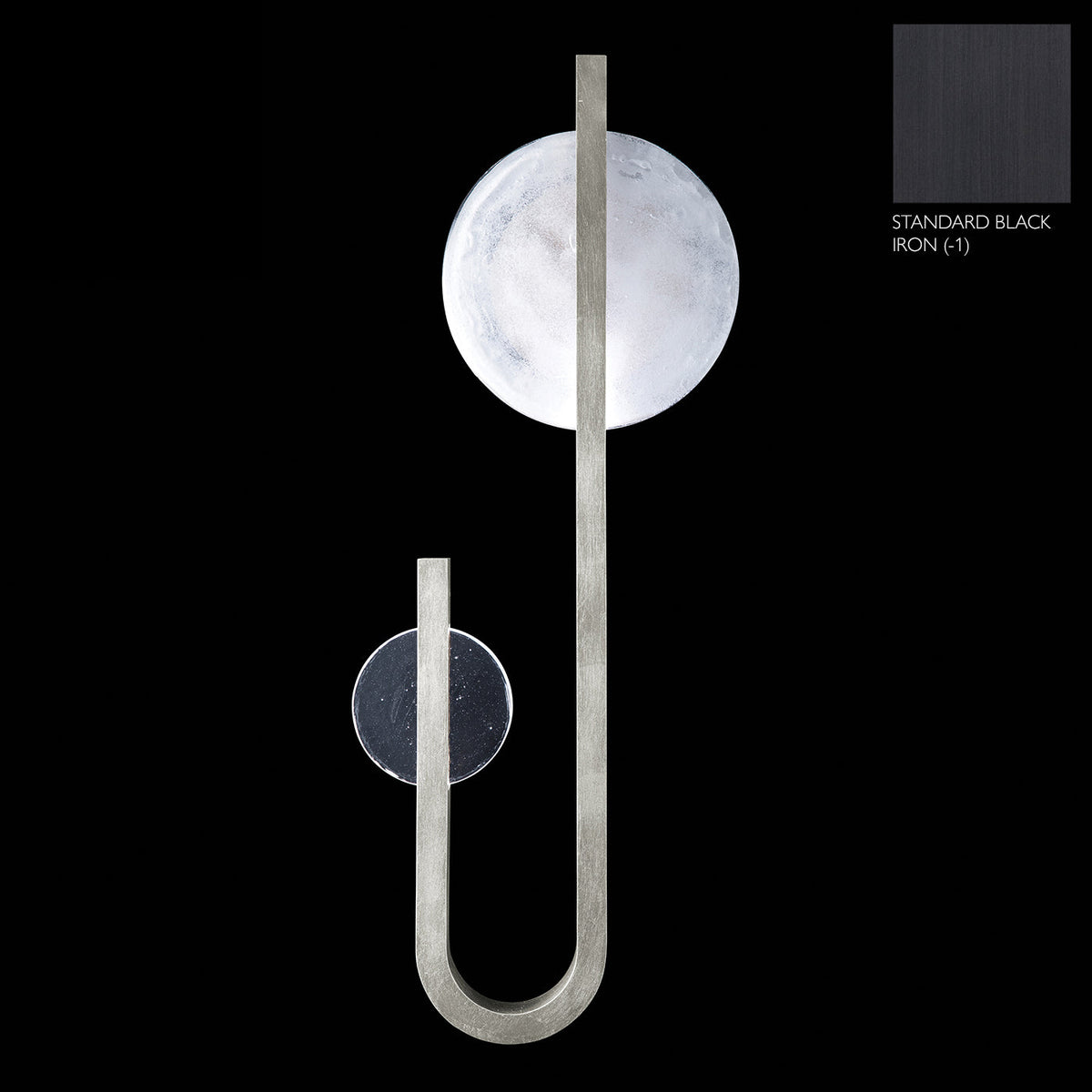 Moonphase Linear White Clear Glass Wall Sconce