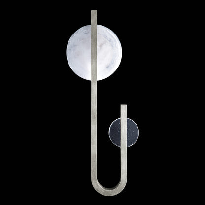 Moonphase Linear White Clear Glass Wall Sconce