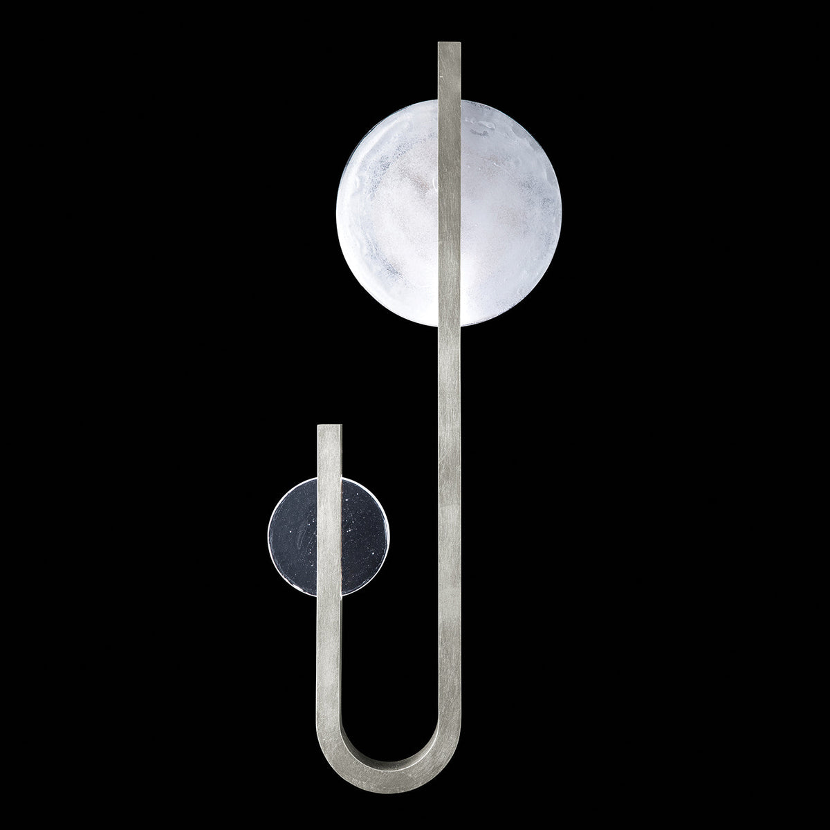 Moonphase Linear White Clear Glass Wall Sconce