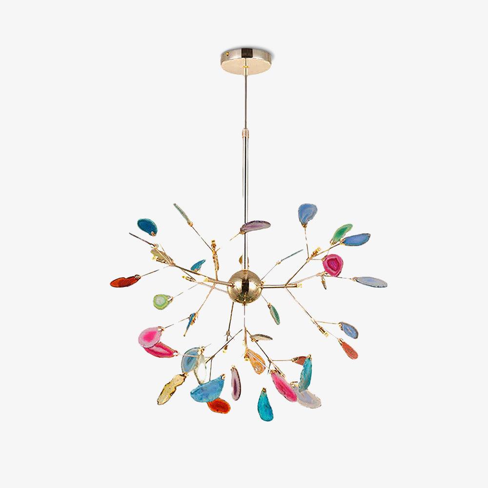 Mosaic Agate Gold Multi-Light Chandelier