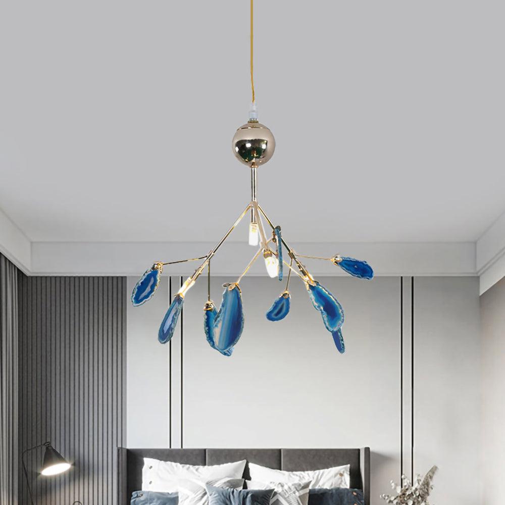Mosaic Agate Gold Multi-Light Chandelier