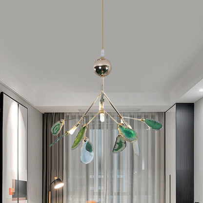 Mosaic Agate Gold Multi-Light Chandelier
