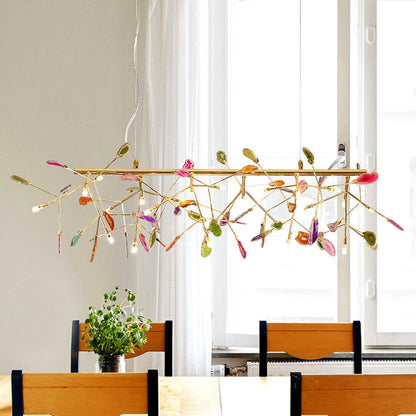 Mosaic Agate Gold Multi-Light Chandelier