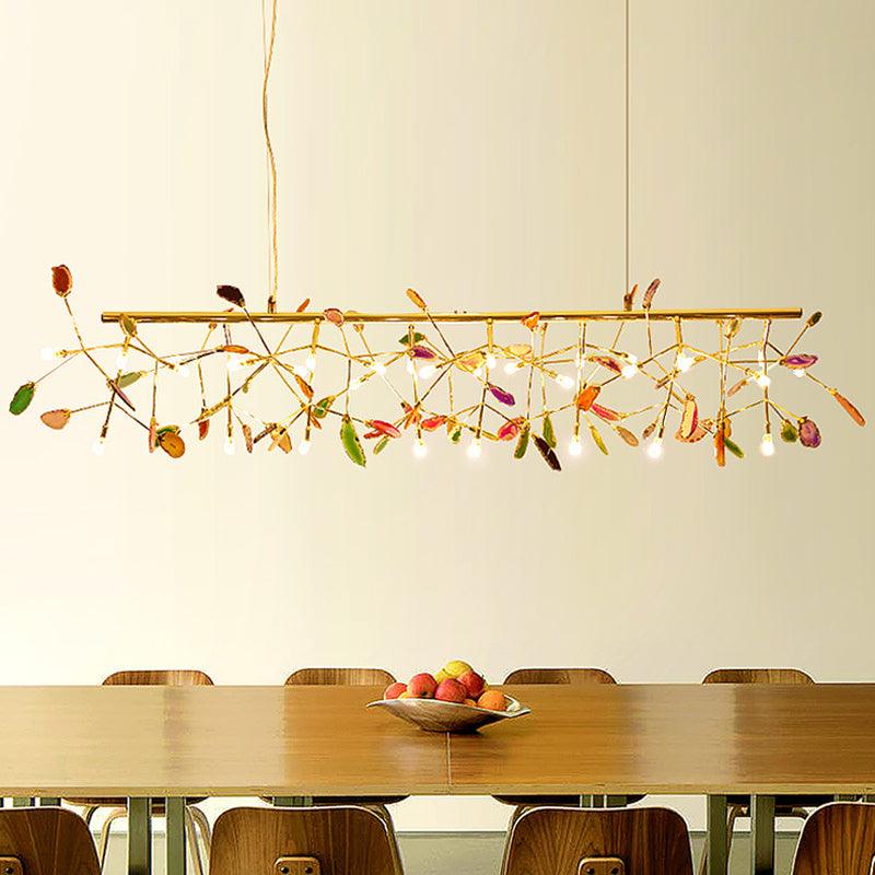 Mosaic Agate Gold Multi-Light Chandelier