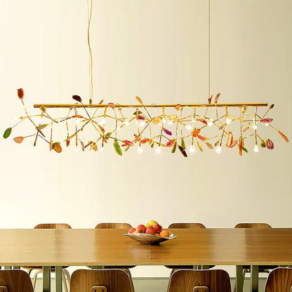 Mosaic Agate Gold Multi-Light Chandelier