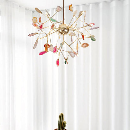Mosaic Agate Gold Multi-Light Chandelier