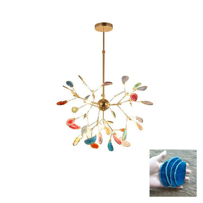 Mosaic Agate Gold Multi-Light Chandelier