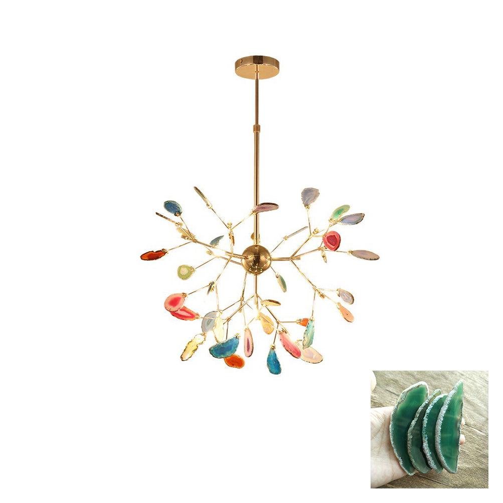 Mosaic Agate Gold Multi-Light Chandelier