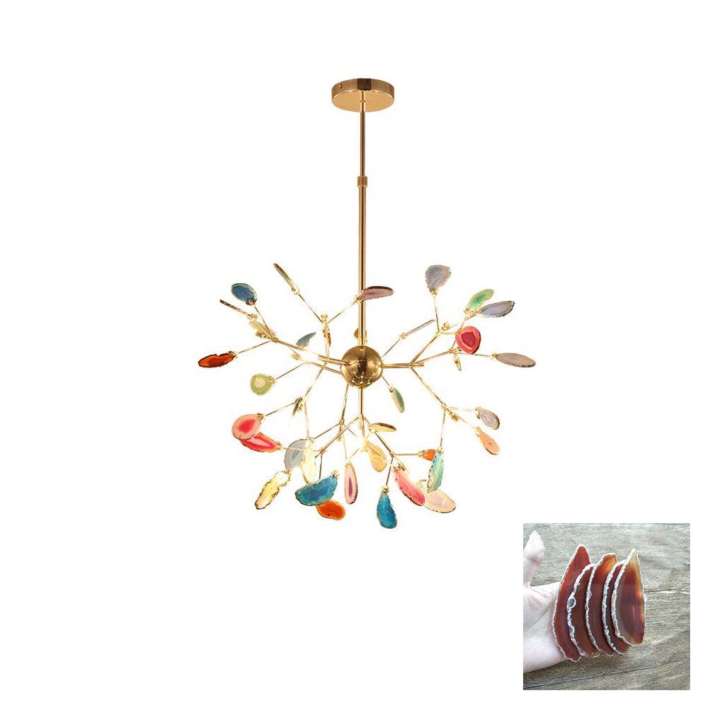 Mosaic Agate Gold Multi-Light Chandelier