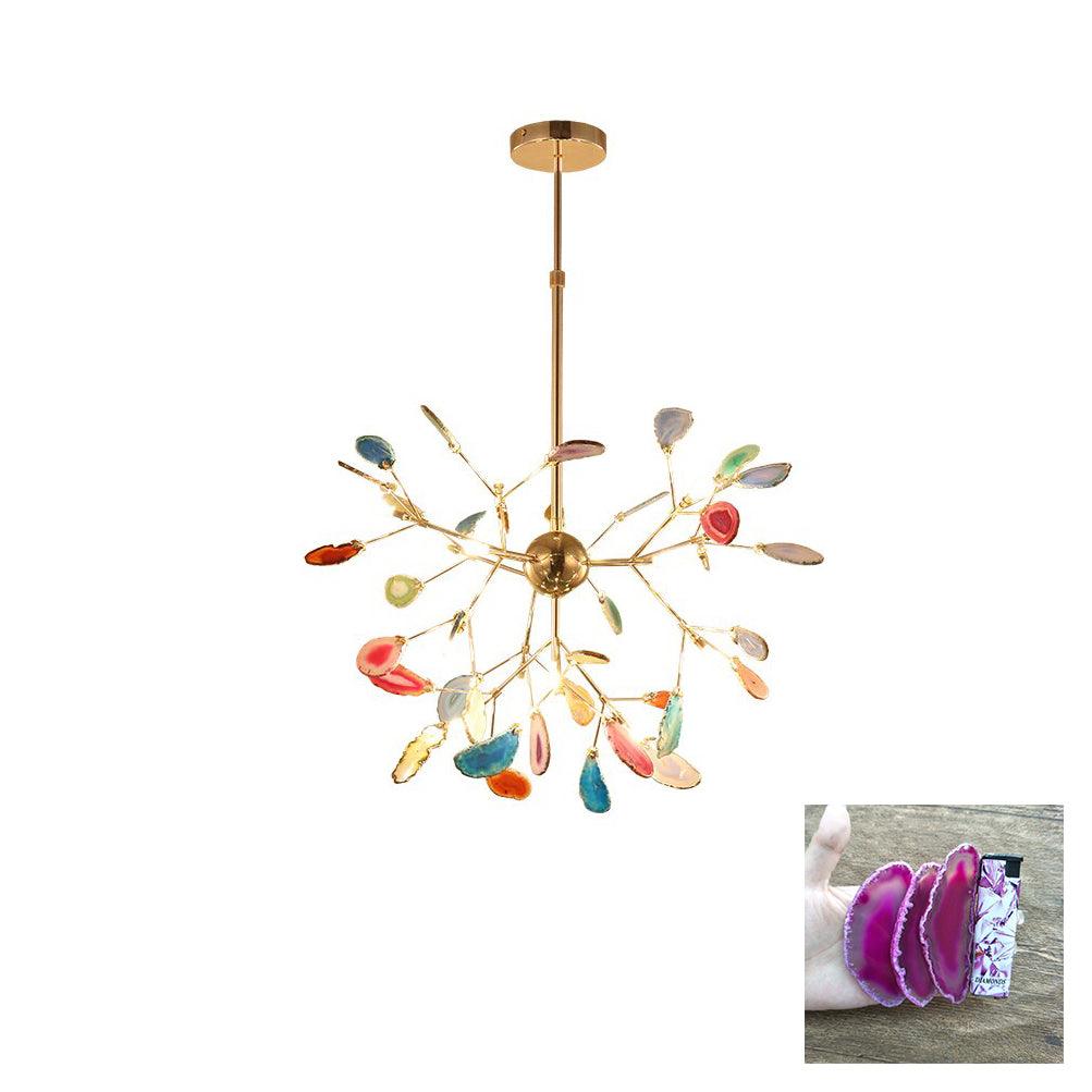 Mosaic Agate Gold Multi-Light Chandelier