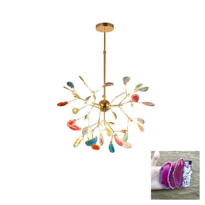 Mosaic Agate Gold Multi-Light Chandelier