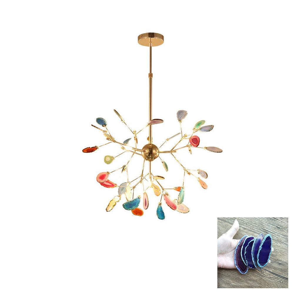 Mosaic Agate Gold Multi-Light Chandelier