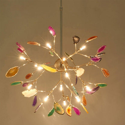 Mosaic Agate Gold Multi-Light Chandelier