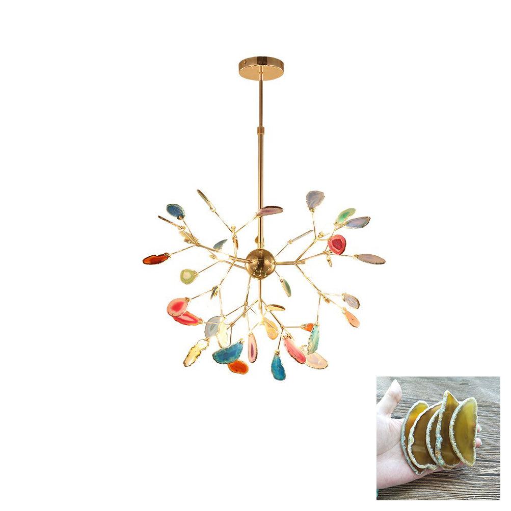 Mosaic Agate Gold Multi-Light Chandelier