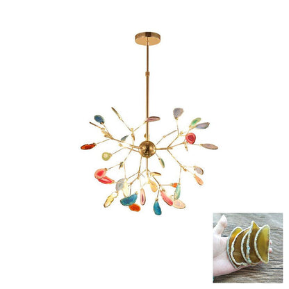 Mosaic Agate Gold Multi-Light Chandelier