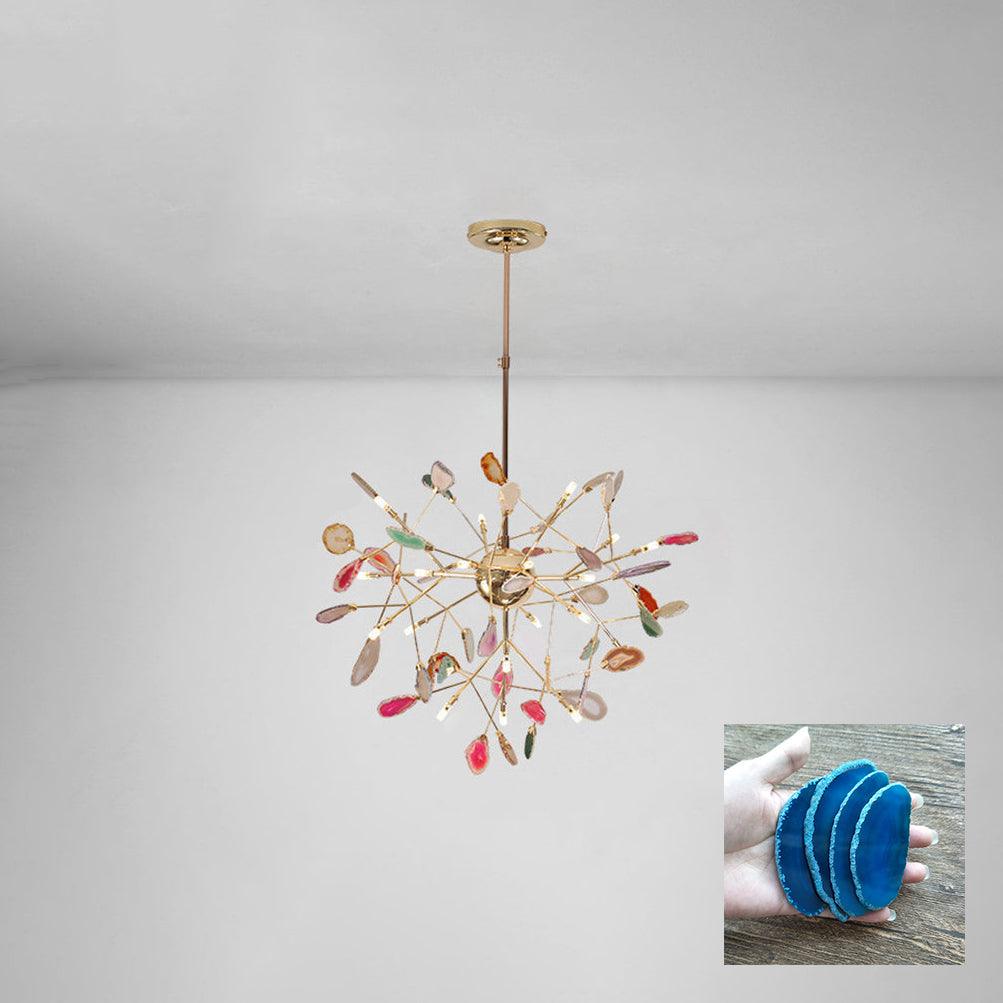 Mosaic Agate Gold Multi-Light Chandelier