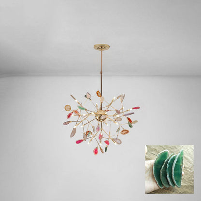 Mosaic Agate Gold Multi-Light Chandelier
