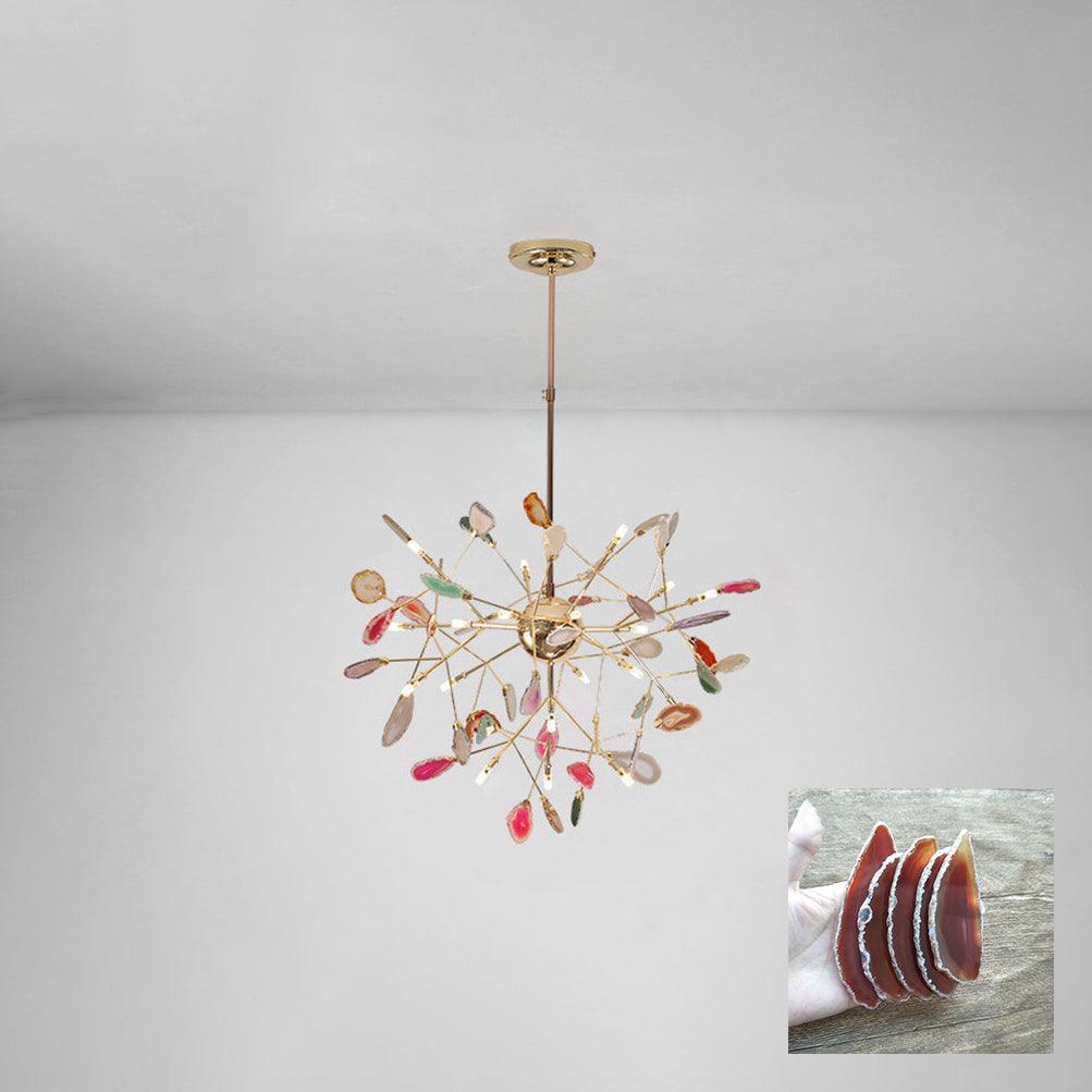 Mosaic Agate Gold Multi-Light Chandelier
