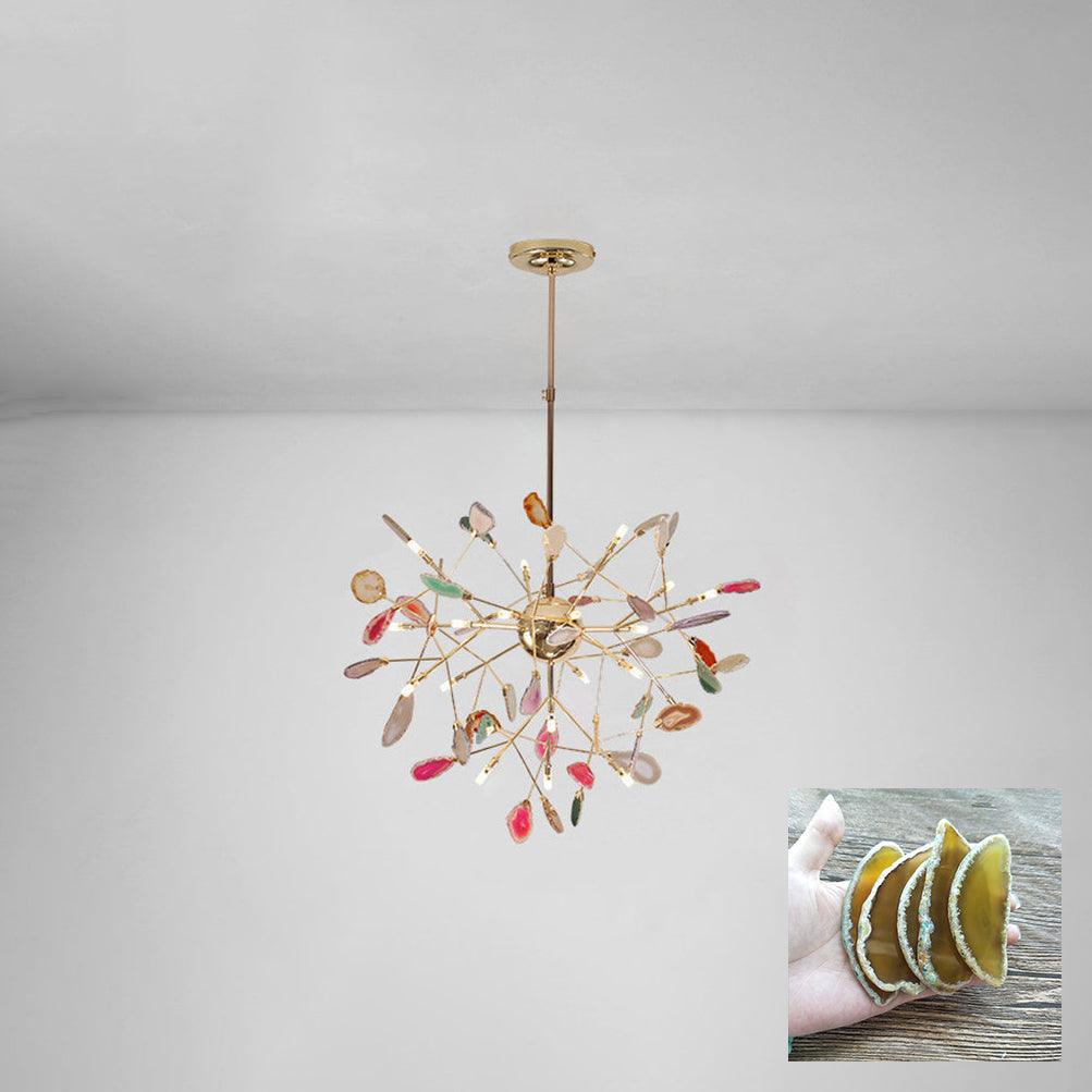 Mosaic Agate Gold Multi-Light Chandelier