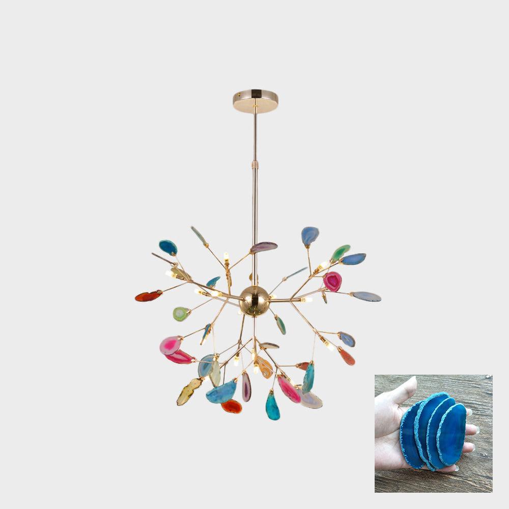 Mosaic Agate Gold Multi-Light Chandelier