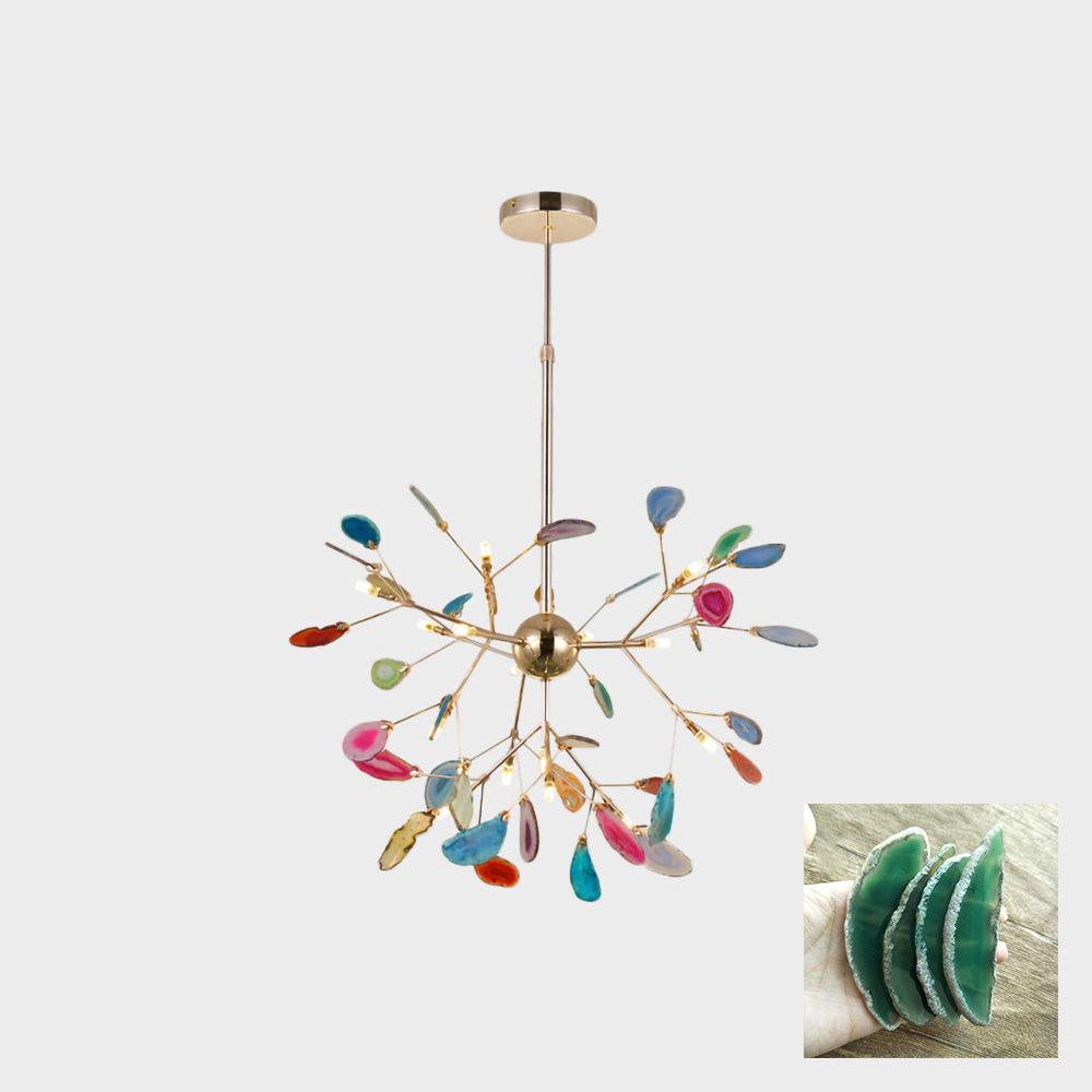 Mosaic Agate Gold Multi-Light Chandelier