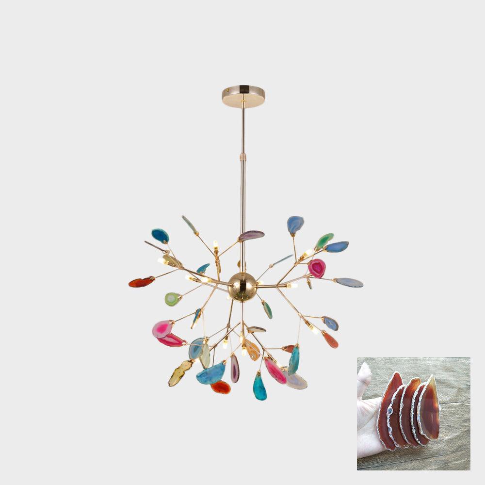 Mosaic Agate Gold Multi-Light Chandelier