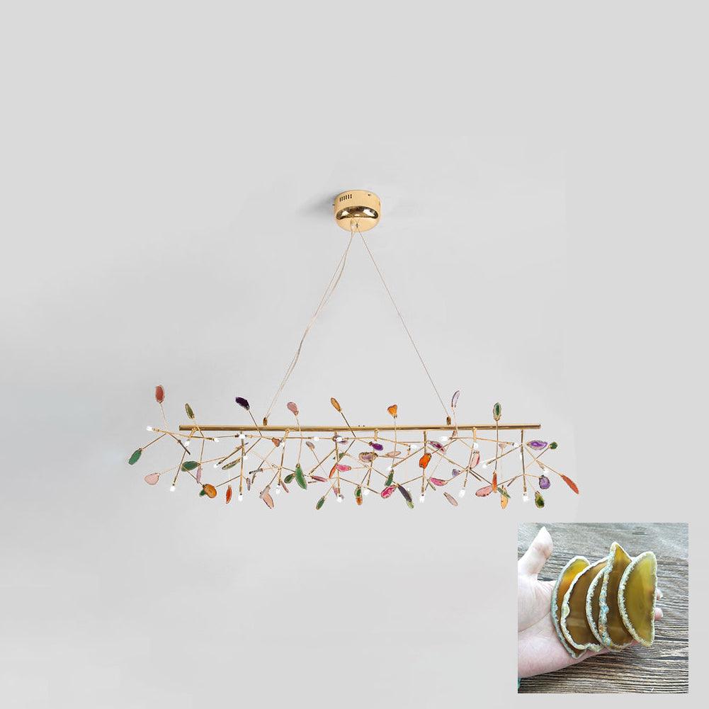 Mosaic Agate Gold Multi-Light Chandelier