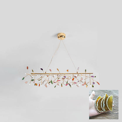 Mosaic Agate Gold Multi-Light Chandelier