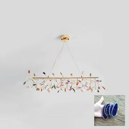 Mosaic Agate Gold Multi-Light Chandelier