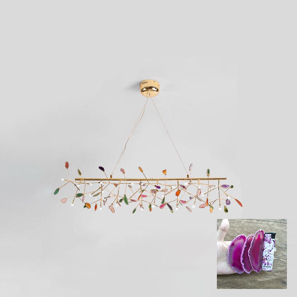 Mosaic Agate Gold Multi-Light Chandelier