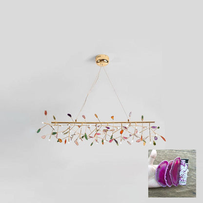 Mosaic Agate Gold Multi-Light Chandelier