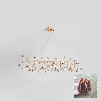 Mosaic Agate Gold Multi-Light Chandelier