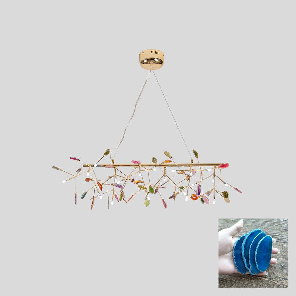 Mosaic Agate Gold Multi-Light Chandelier
