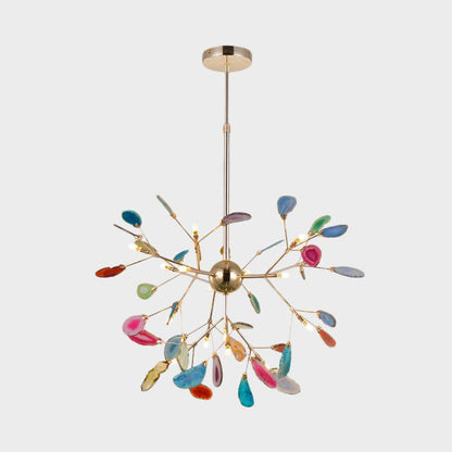Mosaic Agate Gold Multi-Light Chandelier