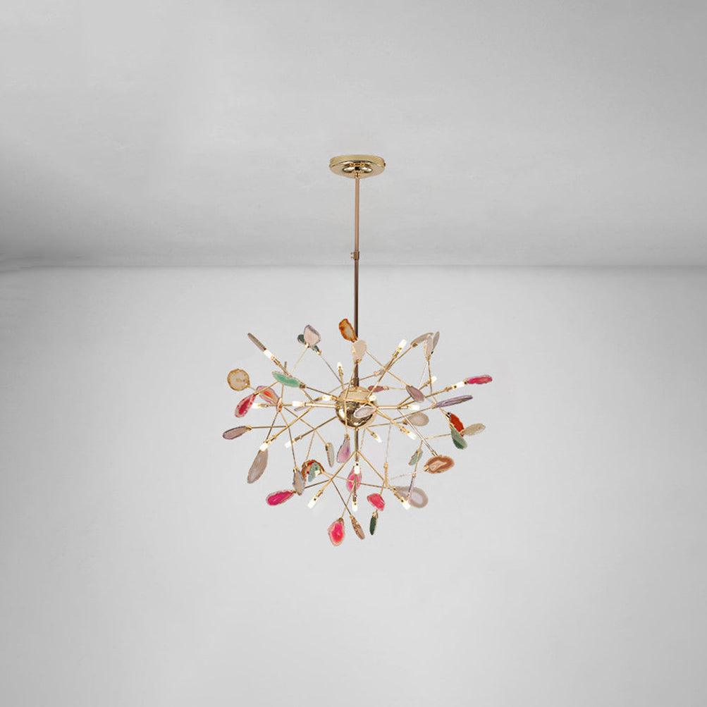 Mosaic Agate Gold Multi-Light Chandelier