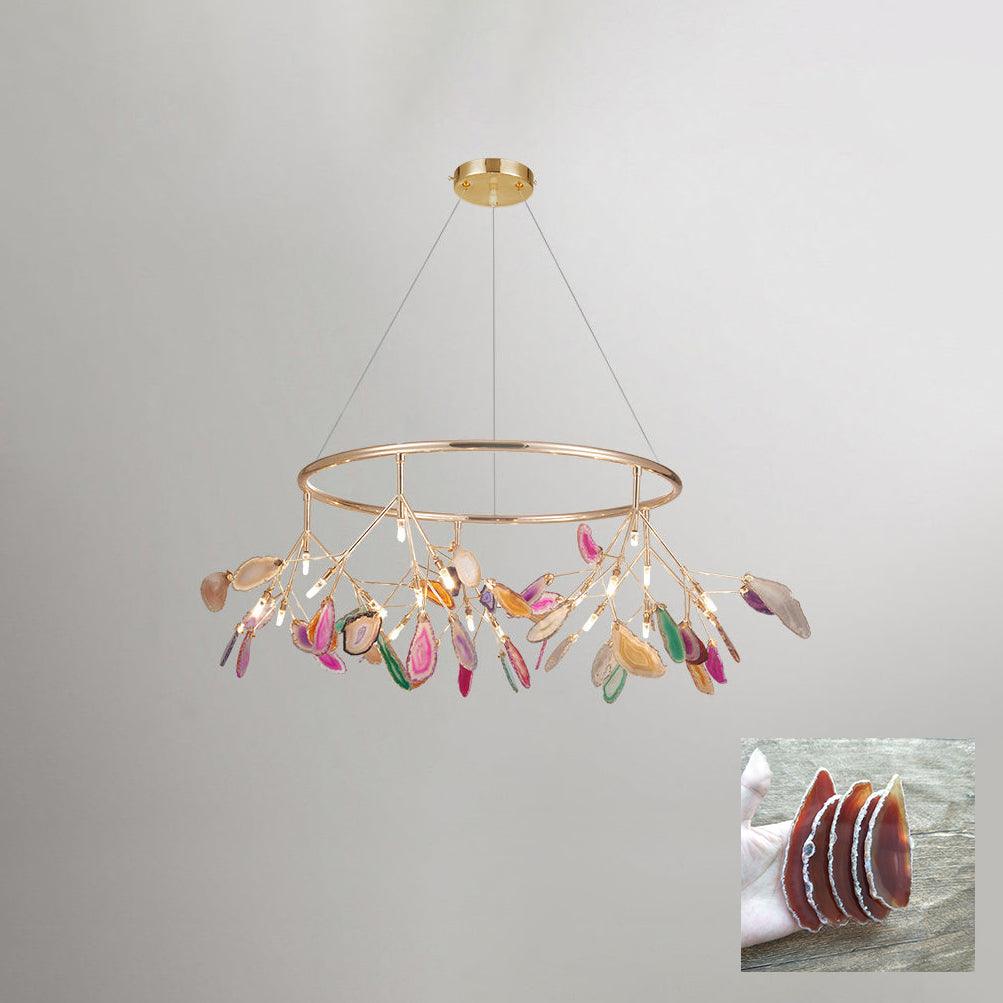 Mosaic Agate Gold Multi-Light Chandelier
