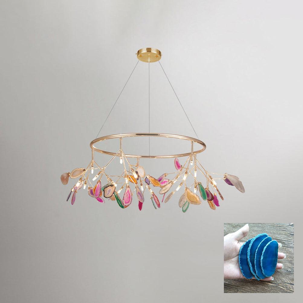 Mosaic Agate Gold Multi-Light Chandelier