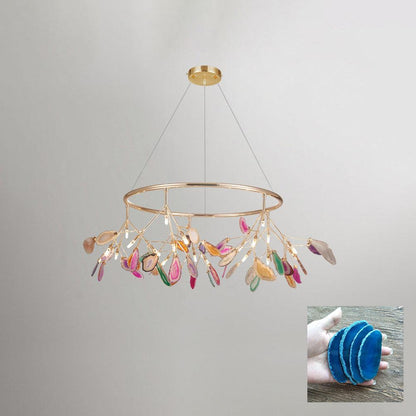 Mosaic Agate Gold Multi-Light Chandelier