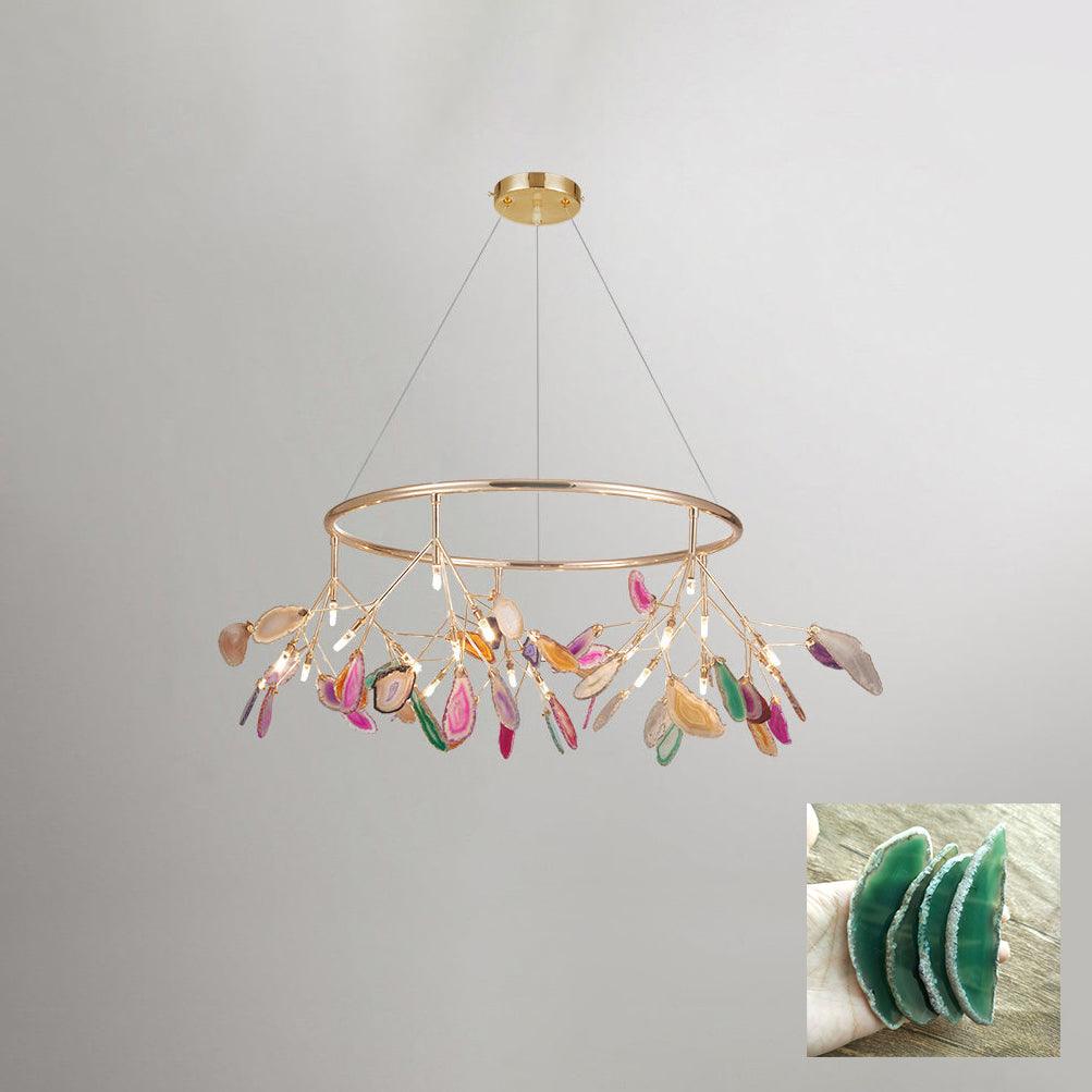 Mosaic Agate Gold Multi-Light Chandelier