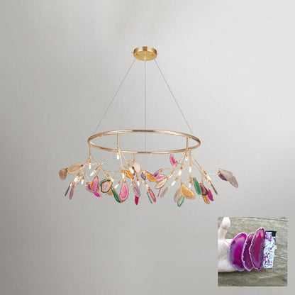 Mosaic Agate Gold Multi-Light Chandelier