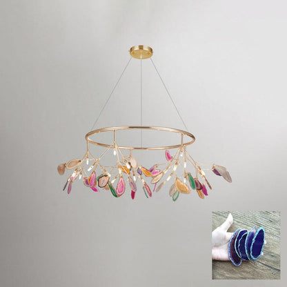 Mosaic Agate Gold Multi-Light Chandelier