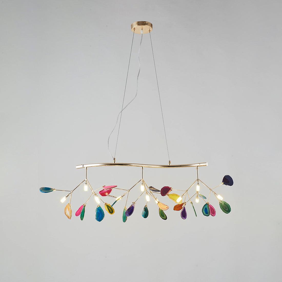 Mosaic Agate Gold Multi-Light Chandelier
