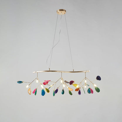 Mosaic Agate Gold Multi-Light Chandelier