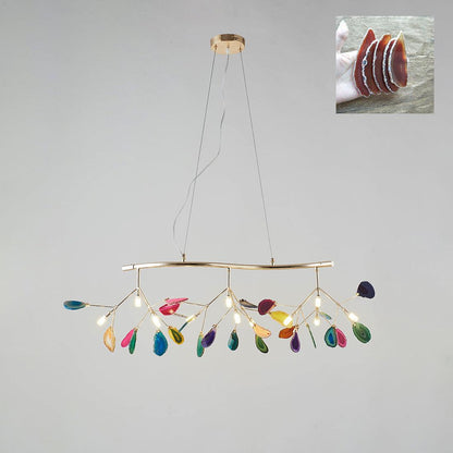 Mosaic Agate Gold Multi-Light Chandelier