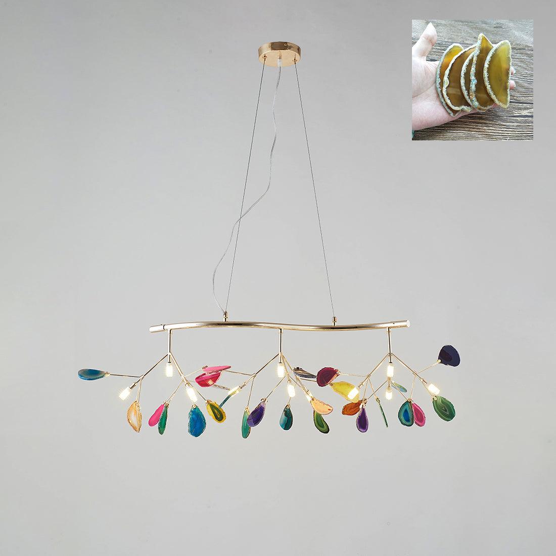 Mosaic Agate Gold Multi-Light Chandelier